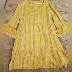 Yellow/Gold woven cotton dress